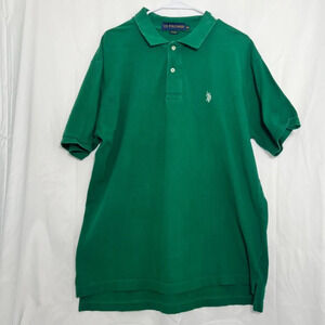 Men's U.S. Polo Assn. Polo Shirt XL Green White Horse‎ Preppy